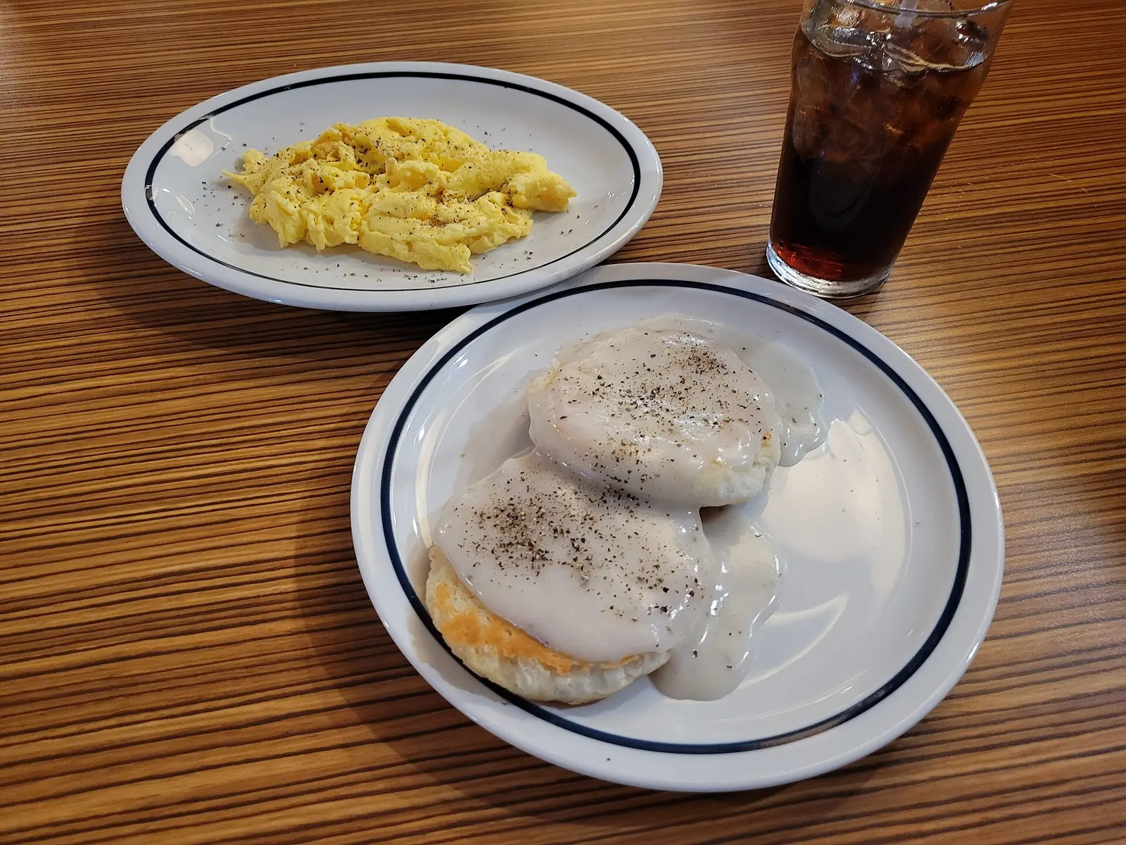 Biscuits and gravy and scrambled eggs at the IHOP on Highway 92 in Woodstock.